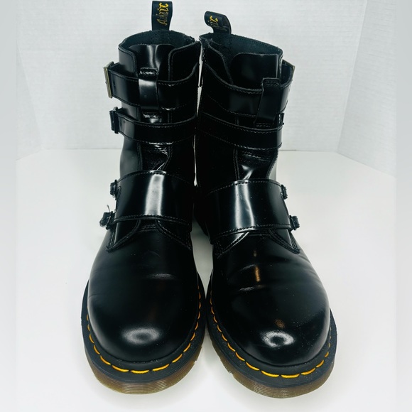 Dr Martens Blake ii Black Leather Boots with Gold Buckle Like New - Picture 12 of 13
